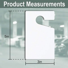 MESS Large Thick Parking Permit Hang Tags 100 Pack White 3x5in Car Mirror Pass
