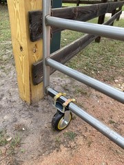 Farm Gate Wheel Kit – 2 Pack, 6” Metal Gate Support Wheels with Clamps & Screws