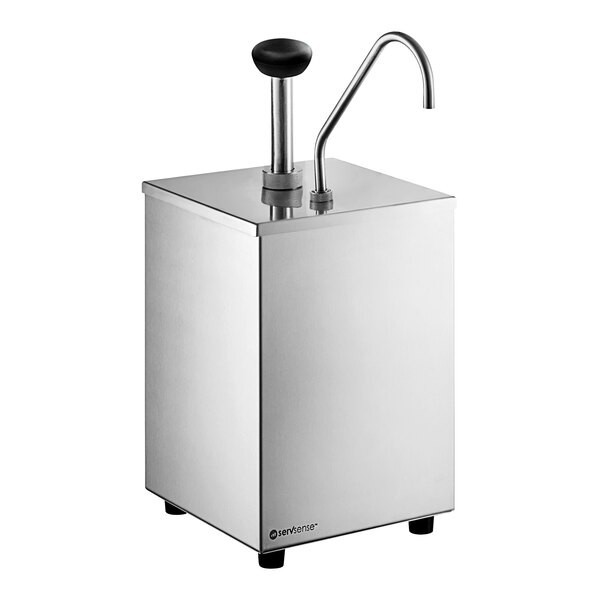 ServSense Single 3.7 Qt. Stainless Steel Condiment Pump Dispenser