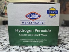 Clorox Hydrogen Peroxide Disinfectant Individual Wipes Box 50 Wipes Exp 2023