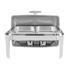 9.54QT Stainless Steel Chafer Buffet Chafing Dish Set Roll Top Food Warmer New!