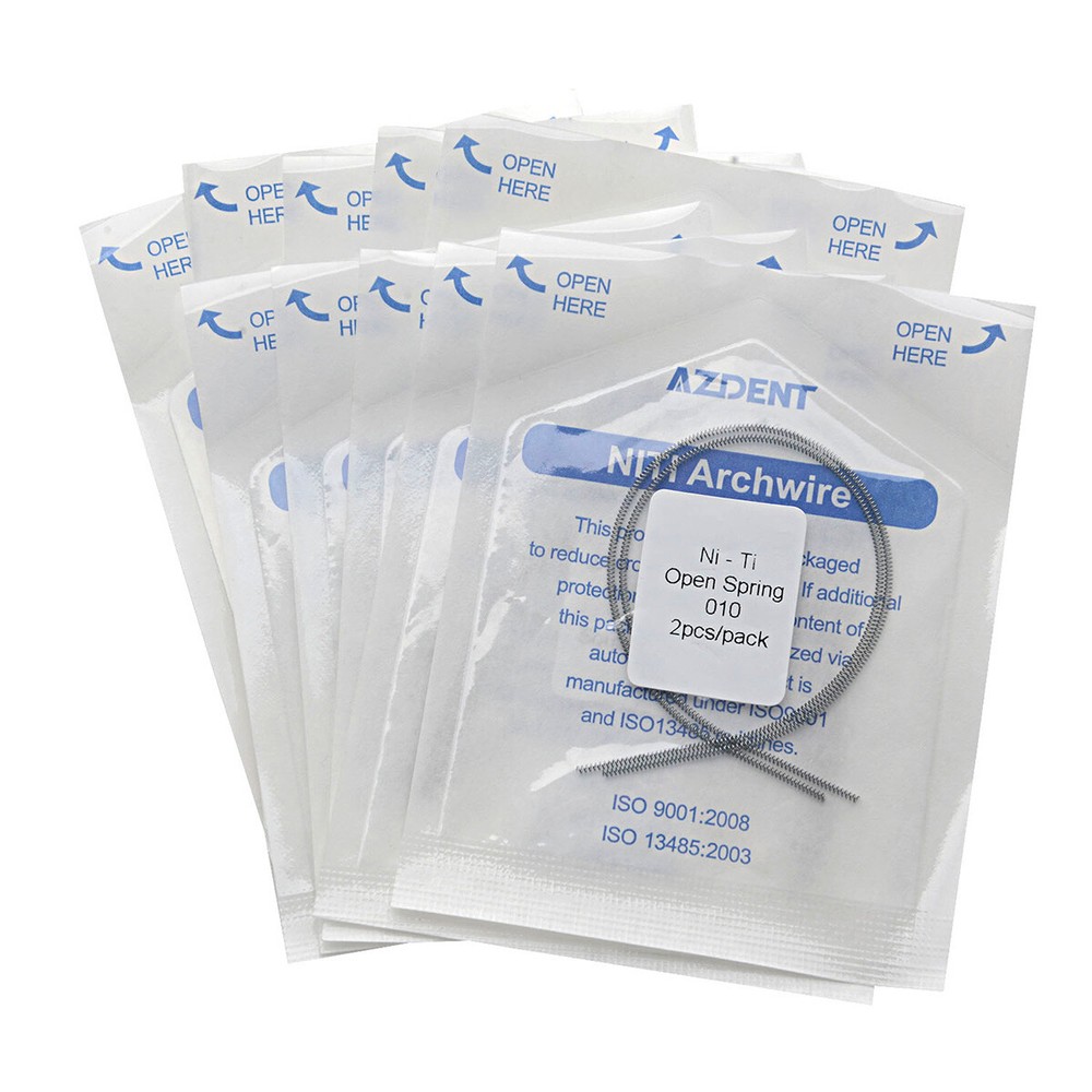 AZDENT Dental Orthodontic Niti Open Coil Spring 0.010/0.012*180mm 2PCS/Pack