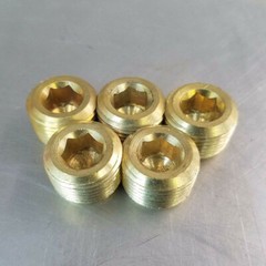 Lot of 10 pcs. 3/8″ Male NPT, MNPT Brass Plug Allen Key Countersunk Hex