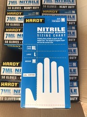 Hardy 68504 Nitrile Gloves 7 mil Strong | HEAVY DUTY | M Medium | Box of 50