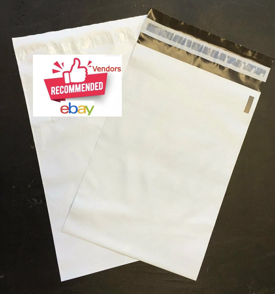 #8 (19″x24″) Self-Seal Unlined White Poly Mailers Courier Mailing Envelopes