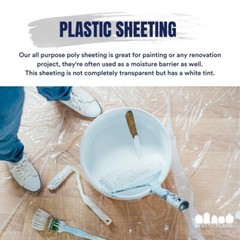 Plasticplace Clear Plastic Sheeting, 10’W x 100’H, 4.0 Mil (1 Roll)