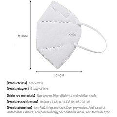 50PCS KN95 5-Layer Face Mask Disposable Breathable Earloop Masks