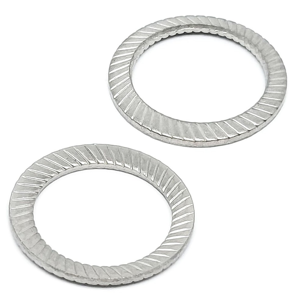 20 PCS M12 Double Side Lock Conical Washer 304 Stainless 12x18x1.1mm Thick Nut