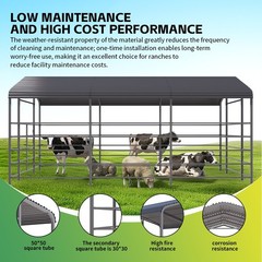 13x20ft Heavy Duty Livestock Shelter, Galvanized Steel for Cattle & Horses NEW