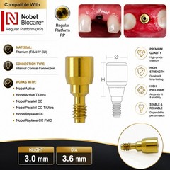 US Nobel Biocare Titanium Healing Abutment NP RP Internal Conical ∅3.6/5.0/6.0mm
