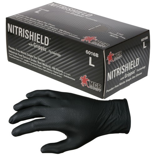 MCR Safety 6016B NitriShield™ w/ Grippaz™ Technology 9.5″ 6 mil Black