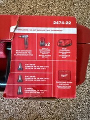 Milwaukee 2474-22 Cordless PEX Expansion Tool Kit M12 Plumbing Pipe 5.0 battery