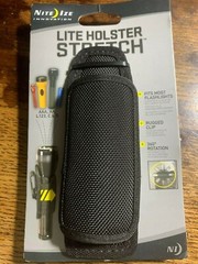 Nite-Ize Lite Holster Stretch Black Universal Flashlight Holder w/Belt Clip