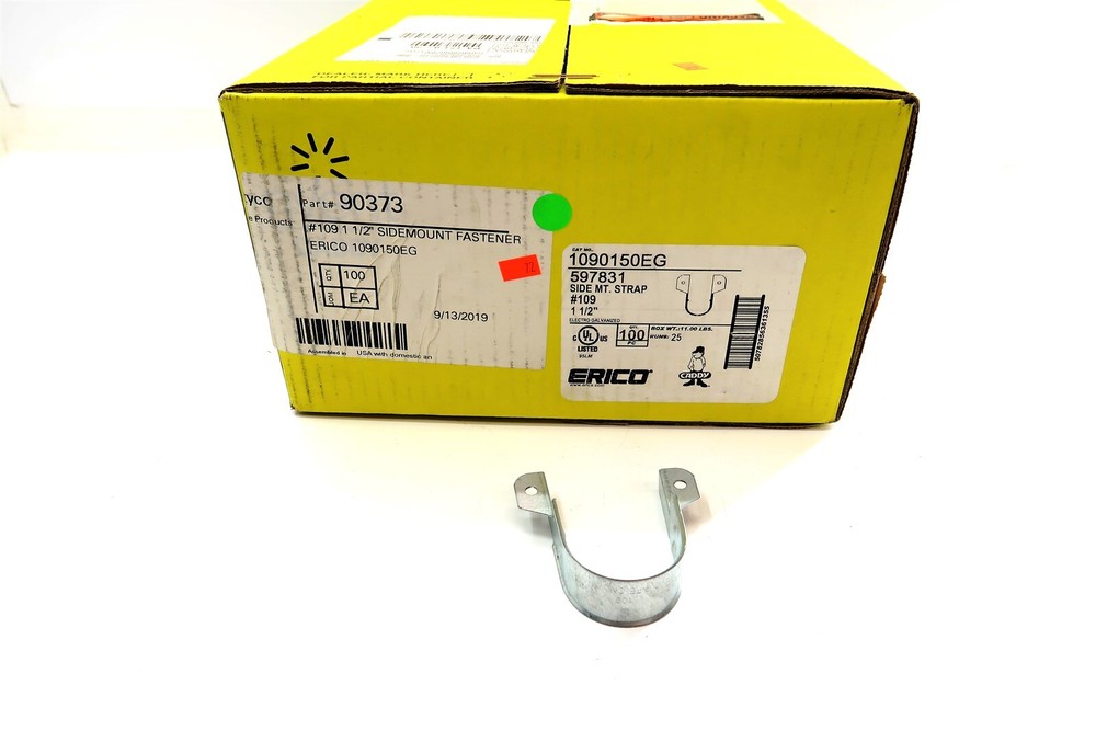 x100 ERICO CADDY 1 1/2″ Side Mount Strap #109 for CPVC Pipe 1090150EG / 597831