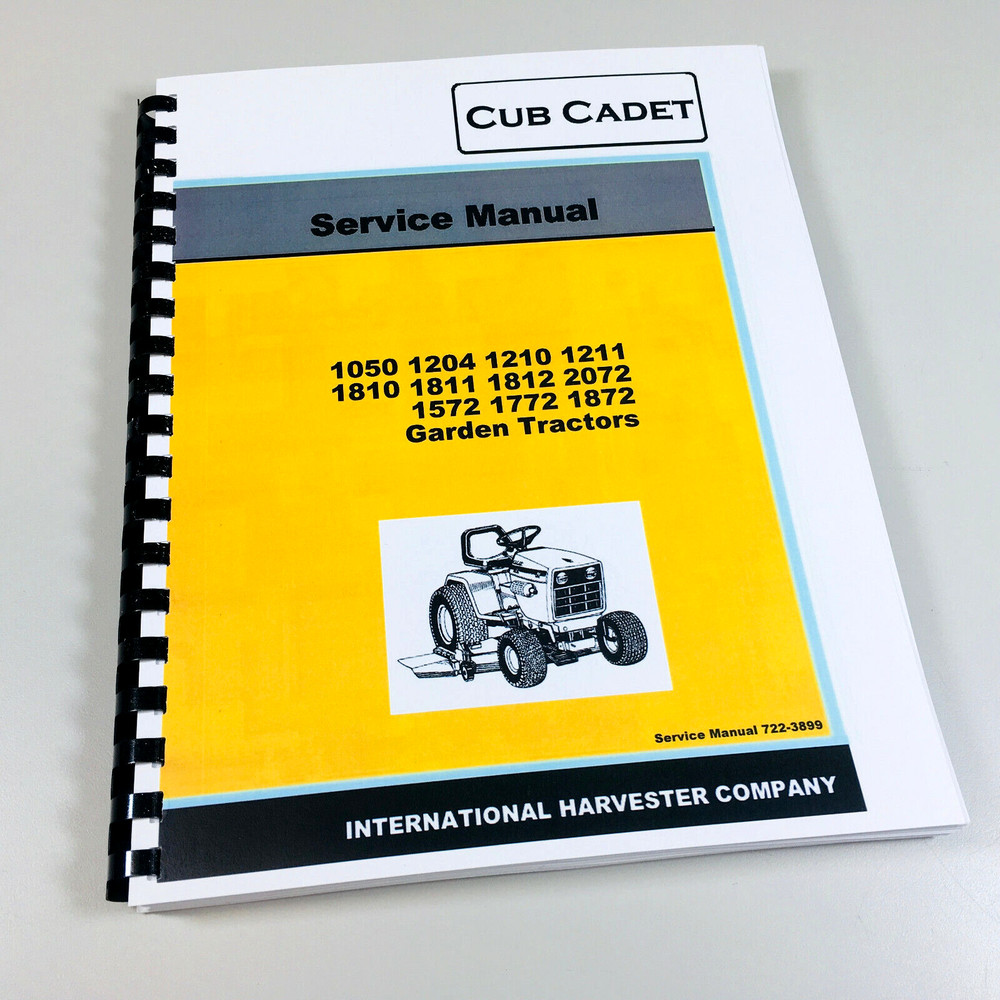 Cub Cadet 1050 1204 1210 1211 Lawn Garden Tractor Service Repair Shop Manual