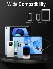 Endoscope Snake Camera with Light,IP67 Waterproof Camera for Android iPhone iPad
