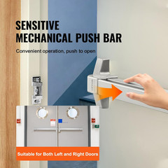 Door Push Bar Panic Exit Device, 28” Stainless Steel Commercial Emergency