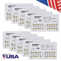 10kits SANDENT Dental Brackets Braces Orthodontic Mini MBT0.022″ Hooks 3-