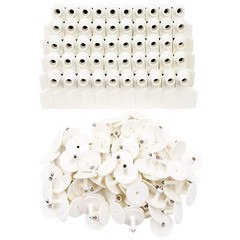 100 Pcs Blank Livestock Identification Ear Tags for Cattle Cow Pig Goat Sheep