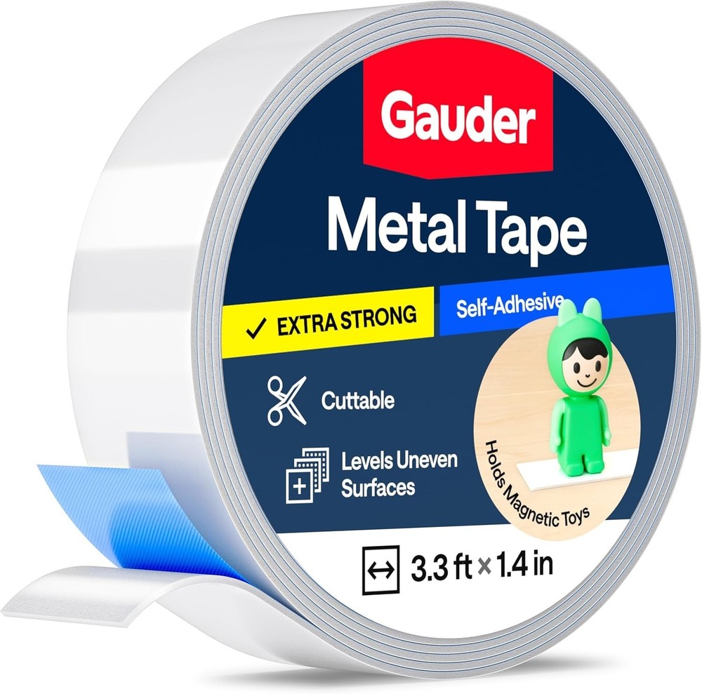 GAUDER Metal Tape Self Adhesive | Ferrous Tape for Magnets | Metallic Steel Stri