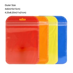 Multi-Size Clear-Color-White Glossy Mylar Zip Lock Bag w/ Butterfly Hang Hole M4