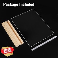 xydstay 2pk Acrylic Sign Holder Wood Base
