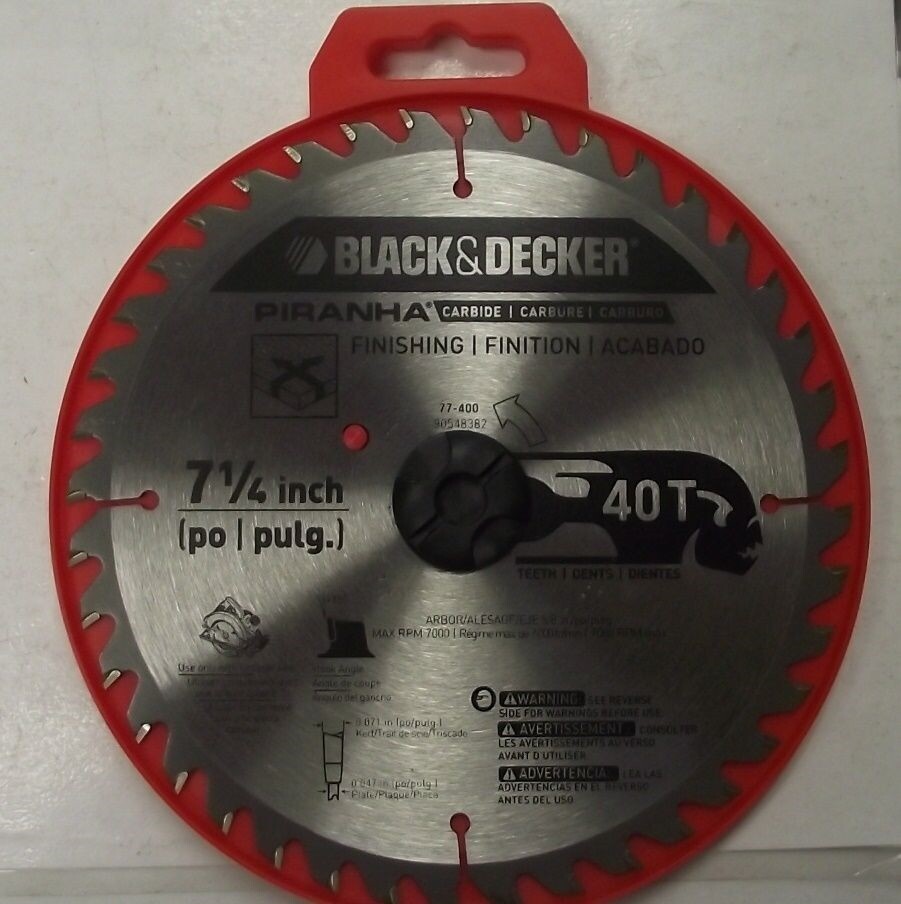 Black & Decker 77-400 7-1/4″ x 40 Tooth Piranha Carbide Saw Blade