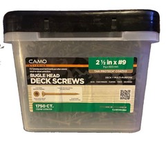 Camo Deck Screws 2-1/2” #9, Bugle Head, Star Drive, Tan, Coated, 1750 Count