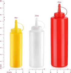 Plastic Squeeze Bottles 8 oz Clear Pack of 6 Leak Resistant BPA Free Reusable