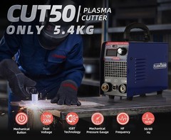 CUT50 110V/220V 50A Plasma Cutter Sic Mosfet 10mm” Clean Cuts LED Display