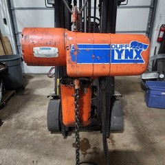 Duff Lynx 2 Ton Electric Chain Hoist 20 Foot Lift 8FPM 230/460v 4000lbs