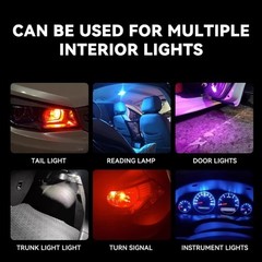 30-Pack T10 W5W 194 LED Light Bulbs, 0.36W 12V 6000K COB Interi Color: ICEBLUE