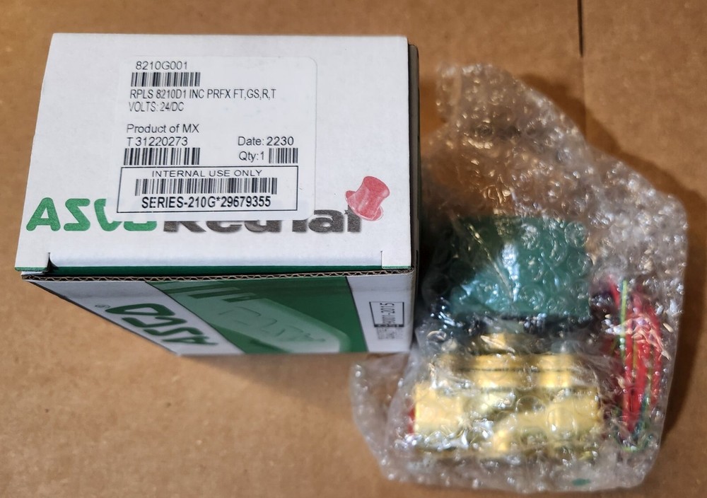 New ASCO 8210G001 SOLENOID VALVE 8210 SERIES 24VDC 2-WAY NORMALLY CLOSED