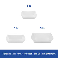 Karat Food Tray (White) – 3.0 lb/Paper Food Tray/Boat Tray for Snack