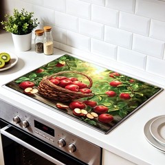 Apple Orchard Basket Stove Top Cover for Stove, 28.35×20.47″ Decorative Stove…