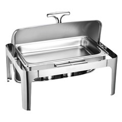 Uimoso 15Qt Roll Top Chafing Dish Set Full-Size Pan Stainless Steel w/ Clip