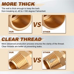 Boeray 5pcs Brass Hose Barb Fittings 5/16 Inch Barb to 1/4 Inch NPT Male Thre…