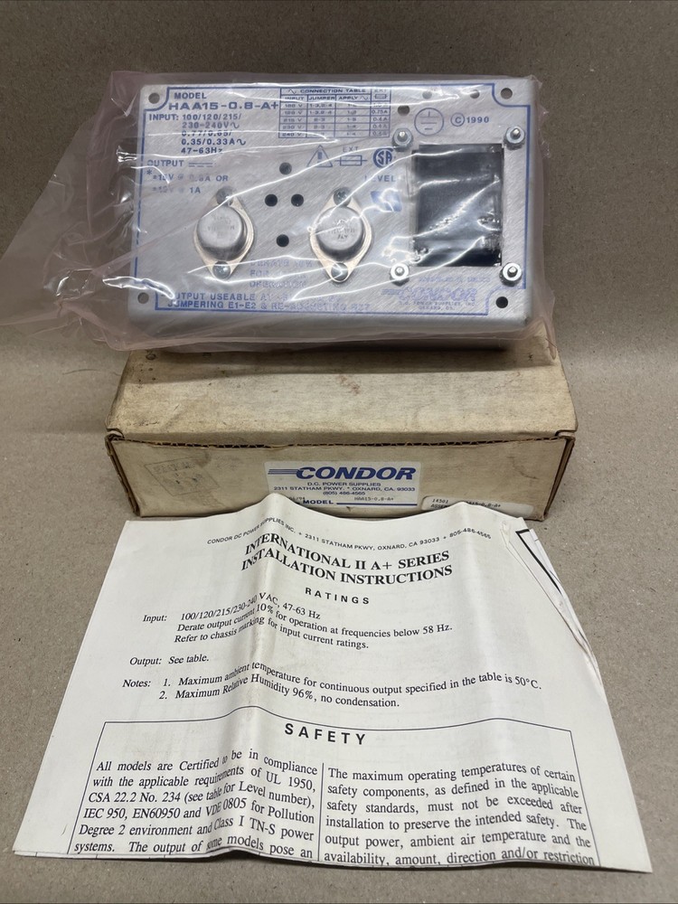 Condor Power Supply Dual Output 380017 HAA15-0.8-A+ 14501 100-240V 0.35-0.77A