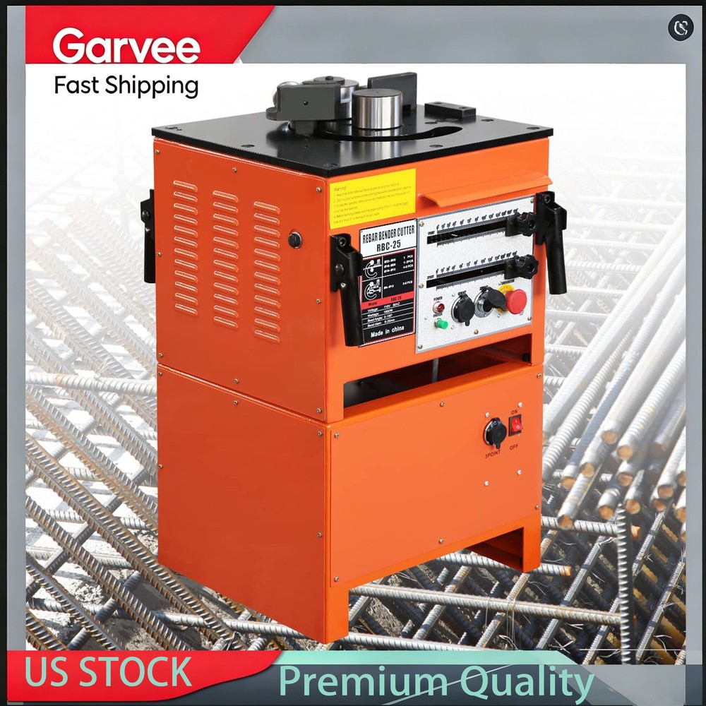 Electric Rebar Bender Cutter 1600W 0-180° Bend Max 1 Inch 25mm Rebar Machine