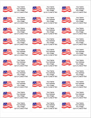60 Personalized Return Address Labels Custom Mailing Labels USA Flag FREE SHIP