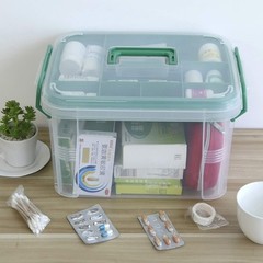 Bringer 1 Pack Clear Plastic Family First Aid Medicine Storage