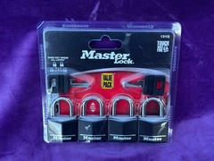 Master Lock 4 Pack Black Padlocks Indoor Outdoor Keyed Alike Security Lock – NEW