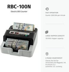 Royal Sovereign High Speed Bill Counter, UV/MG Counterfeit Detection (RBC-100N)