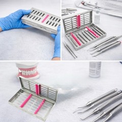 GERMAN DENTAL AUTOCLAVE STERILIZATION CASSETTE RACK BOX TRAY FOR 7 INSTRUMENT