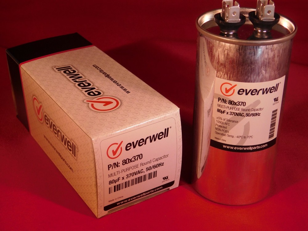 Run Cap 80uf MFD 370vac Electric Motor Run Oil Filled Capacitor uf HVAC
