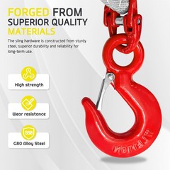 Lifting Slings Straps with Hooks 5ft Leg Bridle Web Sling 13227lbs Capacity G…