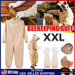 Professional Full Beekeeping Suit Protective Bee Heavy Duty with Gloves XXL NEW