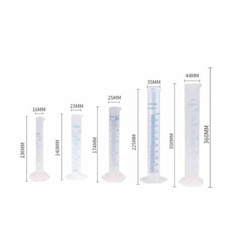 10/25/50/100/250ML Plastic Measuring Cylinder Laboratory Test Graduated Tube