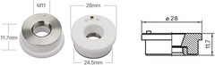 Nozzle Ceramic Rings Dia. 28Mm P0571-1051-00001 for Fiber Laser Cutting Head