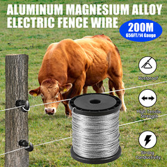656ft Electric Fence Wire 200M Aluminum Magnesium Alloy Wire Durable 14 Gauge